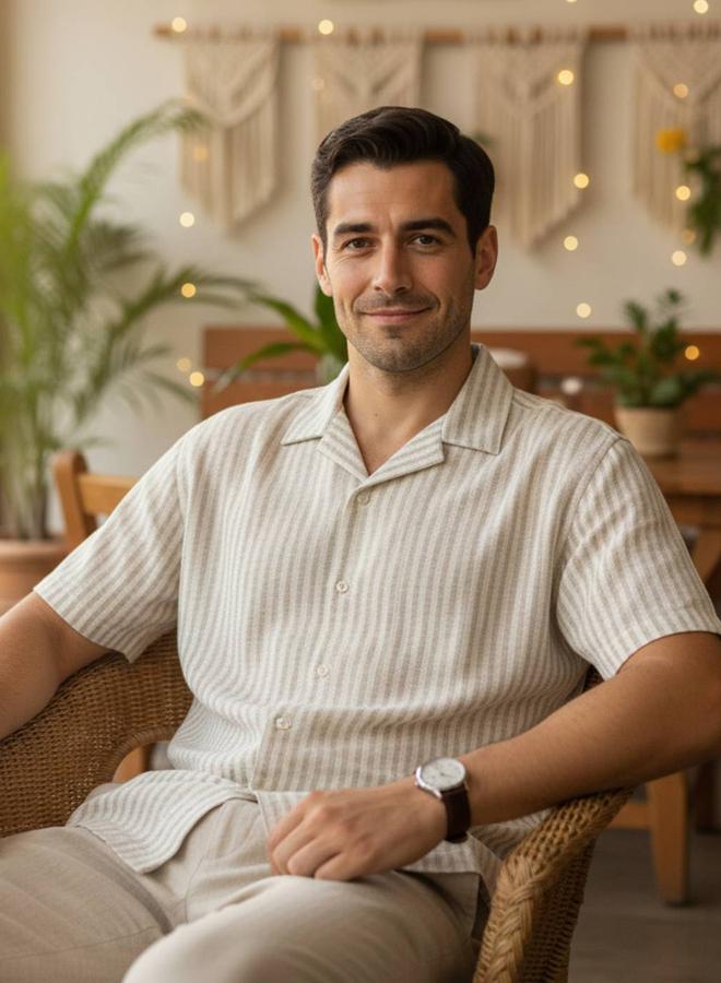 TRULOOM Men Striped Relaxed Fit Shirt - Image 5